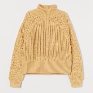 H&M Yellow Mockneck Knit Sweater